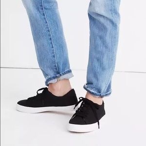 MADEWELL Black Canvas Sidewalk Low Top Sneakers